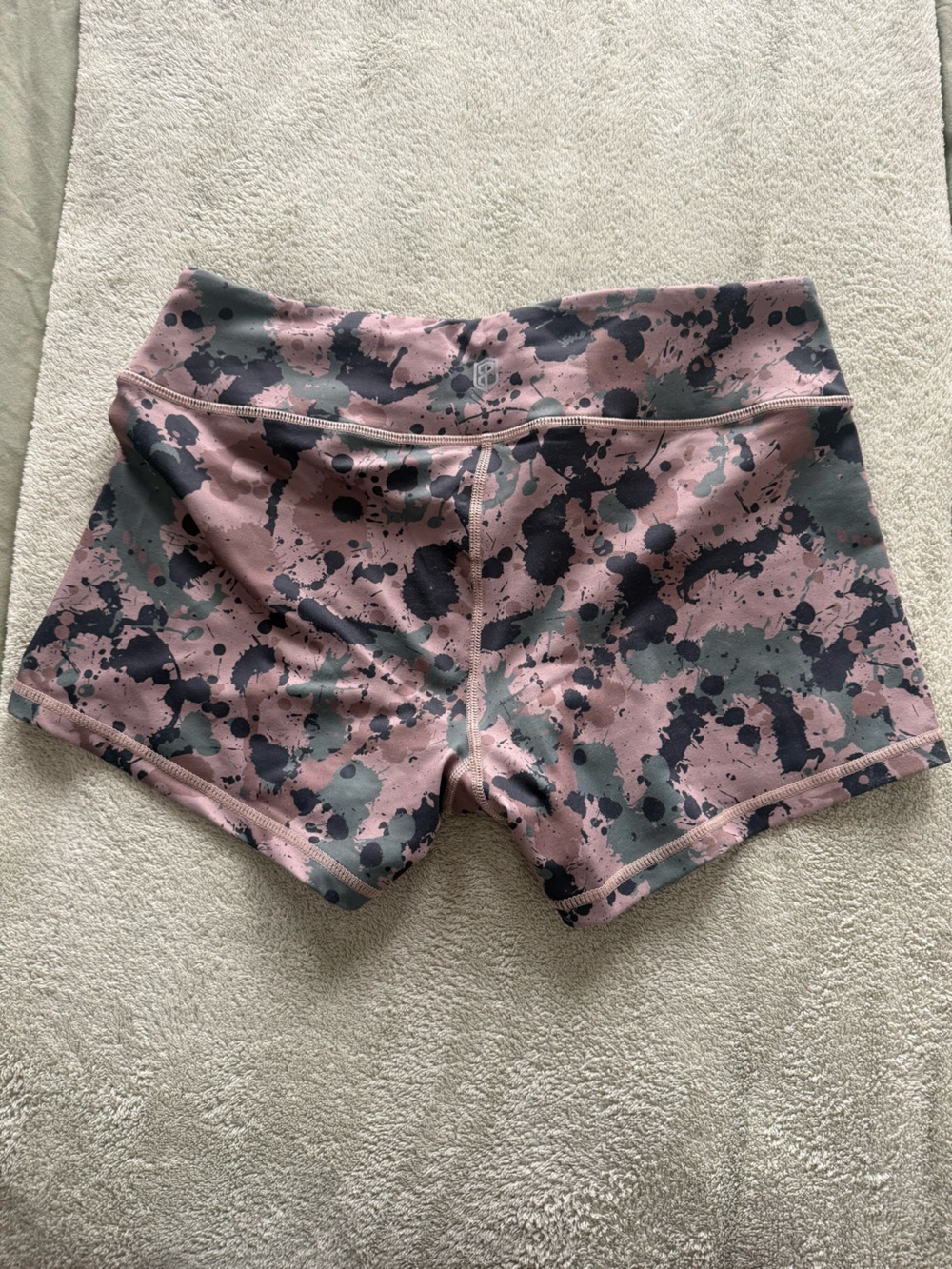 Born Primitive Brown & Green Camo Splatter Athletic Shorts